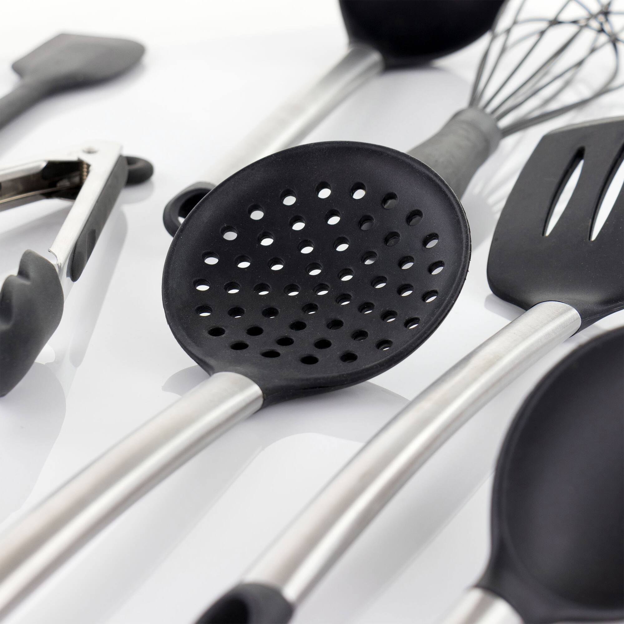 MegaChef Gray Silicone & Stainless Steel Cooking Utensils Set, 14ct.